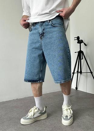 Шикарні широкі джинсові шорти баггі блактині baggy blue