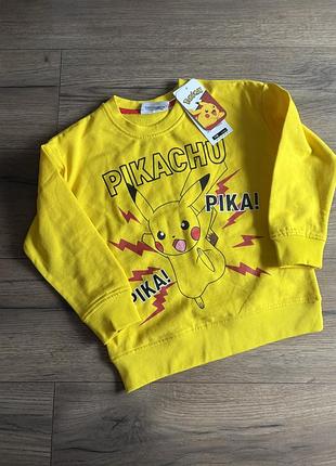 Кофта світшот для хлопчика покемон пікачу pokemon 116 122 розмір 5-6 років 6-7 років кофта з покемоном одяг для хлопчика