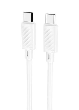 Кабель hoco type-c to type-c gratified charging data cable x88 |1m, 60w| белый