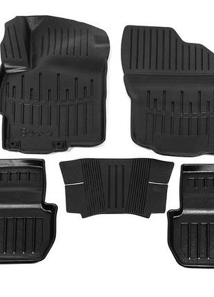 Коврики резиновые stingray 3d (5 шт, полиуретан) для mitsubishi lancer x 2008- гг