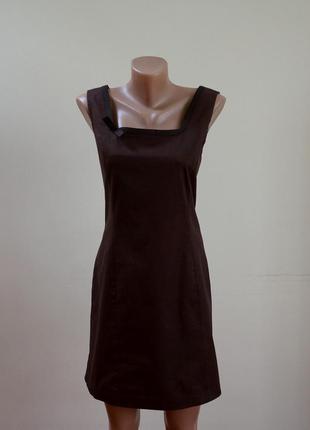 Платье-футляр коричневое италия хлопок размер m-l