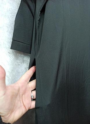 Чёрное стильное, нарядное длинное платье7 фото