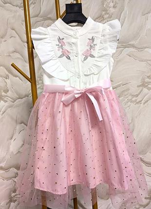 Святкова сукня для дівчинки з квіткою квіточками