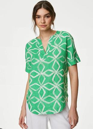 Блузка- рубашка чистого льна marks spencer
