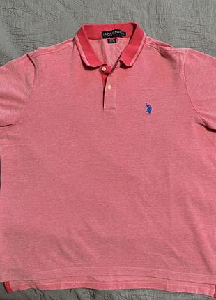 Чоловіче поло , polo assn , розмір л, рожевого кольору, котон