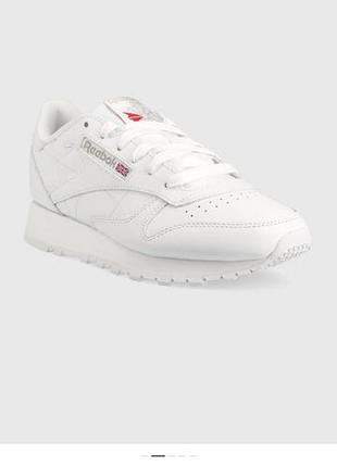 Білі шкіряні кросівки reebok classic класична модель натуральна шкіра