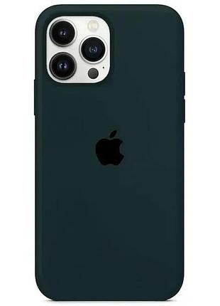 Силиконовый чехол для iphone 13 pro max с закрытым низом тёмно зелёный forest green 49 silicone case (бампер)