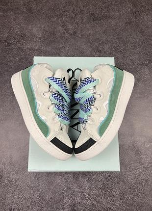 Lanvin curb sneakers white blue 41