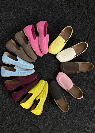 Анатомические лоферы barefoot женские 
перфорация сквозная, 
натуральная кожа (италия) / замша (италия)
