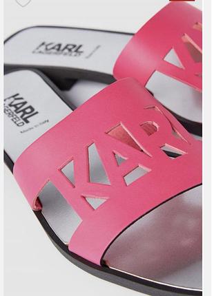 Шкіряні шльопанці коліру функції karl lagerferd