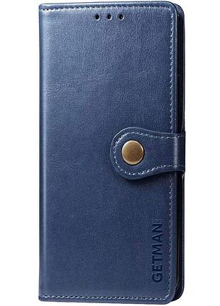 Шкіряний чохол-книжка getman gallant (pu) для xiaomi redmi 9 синій