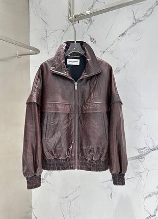 Жіноча шкіряна куртка косуха saint laurent
