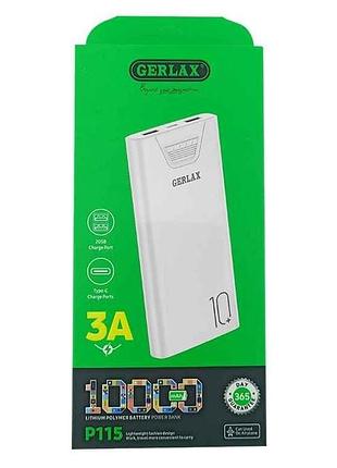 Power bank 10000mah p115 белый тм gerlax