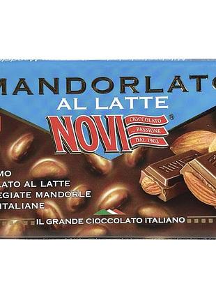 Шоколад молочный novi с миндалем al latte mandorlato 30% cacao, 100 г
