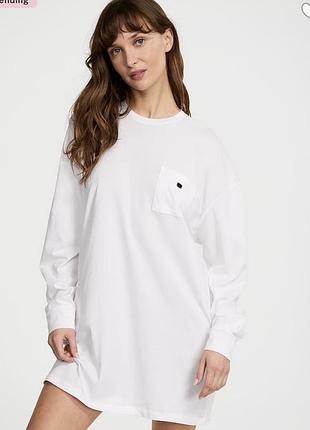Піжама , довга сорочка від 100% cotton long-sleeve pocket sleep tee