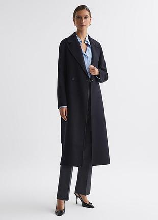 Вовняне жіноче чорне пальто reiss xxs-xs