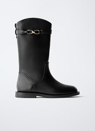 Нові високі черевики zara для дівчинки ,38 розмір
