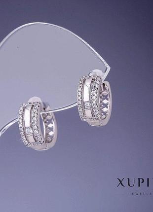 Серьги xuping 5х12мм родий