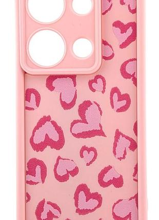 Чохол shock case print для xiaomi redmi note 13 pro 4g бампер силіконовий світло-рожевий з малюнком серця