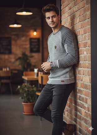 Светр wam чоловічий сірий l розмір g-star raw diesel