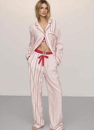 Фланелева піжама victoria's secret flannel long pajama set .