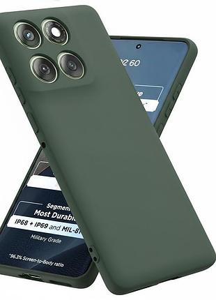 Чехол fiji full soft premium для motorola edge 60 противоударный бампер с микрофиброй dark green