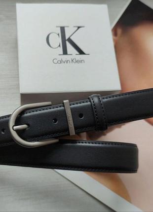 Женский кожаный ремень саlvin кlein black пряжка хром
