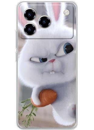 Чехол силиконовый с картинкой на zte blade a76 (кролик снежок)