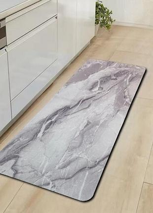 Инновационный диатомитовий коврик для кухни 160х50см marmur premium антискользящий серый мрамор