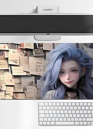 Игровая поверхность для мышки с принтом джинкс, "league of legends" 800*300*2 мм