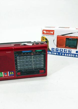 Всехвильовий радіоприймач mp3 usb golon rx-6622, бездротовий радіопередавач, радіо настільне qo-53