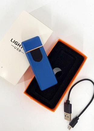 Зажигалка в подарочном футляре usb, аккумуляторная зажигалка подарочная, электроимпульсная дуга rv-76