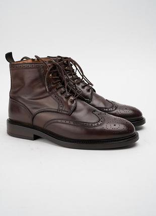 Ботинки черевики чоловічі шкіряні massimo dutti коричневі розмір 43