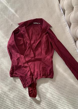 Бордове болі сорочка блуза червона zara