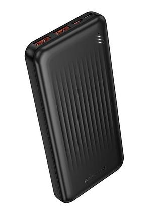 Power bank borofone bj80 10000 mah pd20w + qc3.0 (22.5w) с быстрой зарядкой 2xusb black