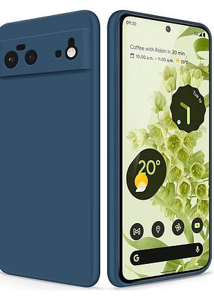 Чехол fiji full soft premium для google pixel 6 противоударный бампер с микрофиброй dark blue