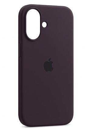 Чехол fiji silicone case для apple iphone 16 бампер накладка soft touch с микрофиброй dark aubergine