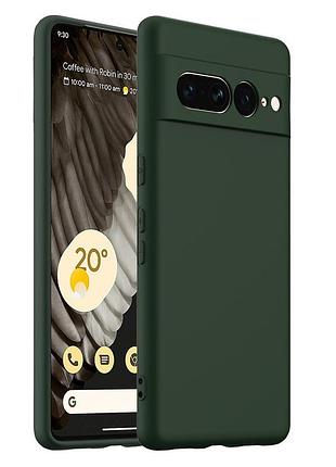 Чохол fiji full soft premium для google pixel 7 pro протиударний бампер з мікрофіброю dark green