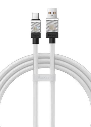 Кабель baseus coolplay series usb - type-c pd100w (5a) 1м для швидкої зарядки і передачі даних white (cakw000602)