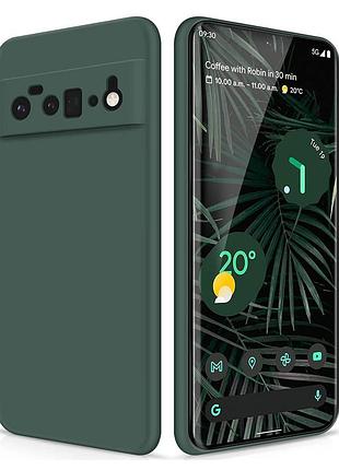 Чехол fiji full soft premium для google pixel 6 pro противоударный бампер с микрофиброй dark green