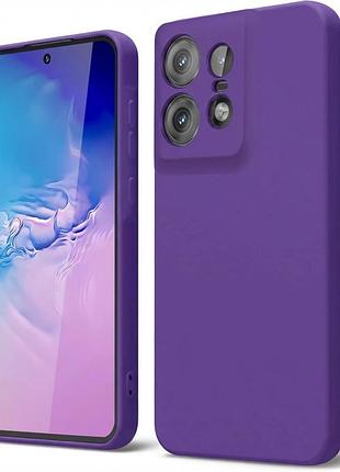 Чехол fiji full soft premium для motorola edge 50 pro противоударный бампер с микрофиброй dark purple