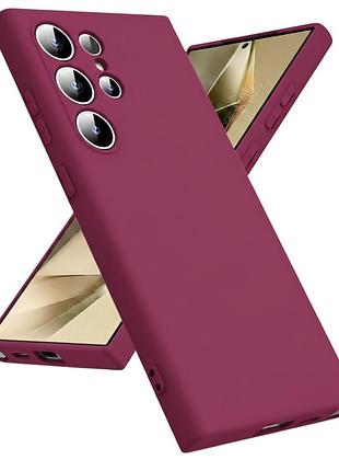 Чехол fiji full soft premium для samsung galaxy s24 ultra (s928) противоударный бампер с микрофиброй marsala