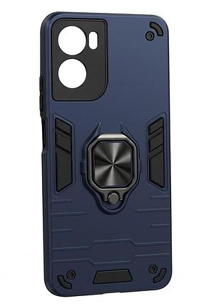 Чехол fiji defence для motorola g06 защитный бампер с кольцом подставкой dark blue