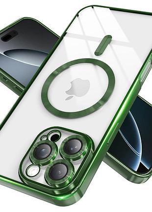 Чехол fiji chrome для apple iphone 16 pro max с magsafe и защитой камер green