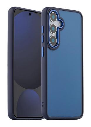 Чохол fiji lens для samsung galaxy s25 (s931) бампер матовий з захистом блока камер blue