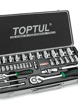 Набор головок с трещоткой toptul 1/4", 1/2" 34ед. gcad3401
