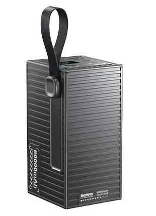 Power bank remax rpp-609 pro 60000 mah с быстрой зарядкой pd20w+quick charge 22.5w дисплеем и фонариком 4xusb black