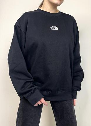Чорний світшот оверсайз the north face