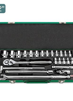 Набор инструмента головки с трещоткой toptul 1/2" 24 ед (6-гр.) gcad2401
