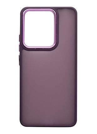Чехол fiji lens для xiaomi 14 бампер матовый с защитой блока камер dark purple